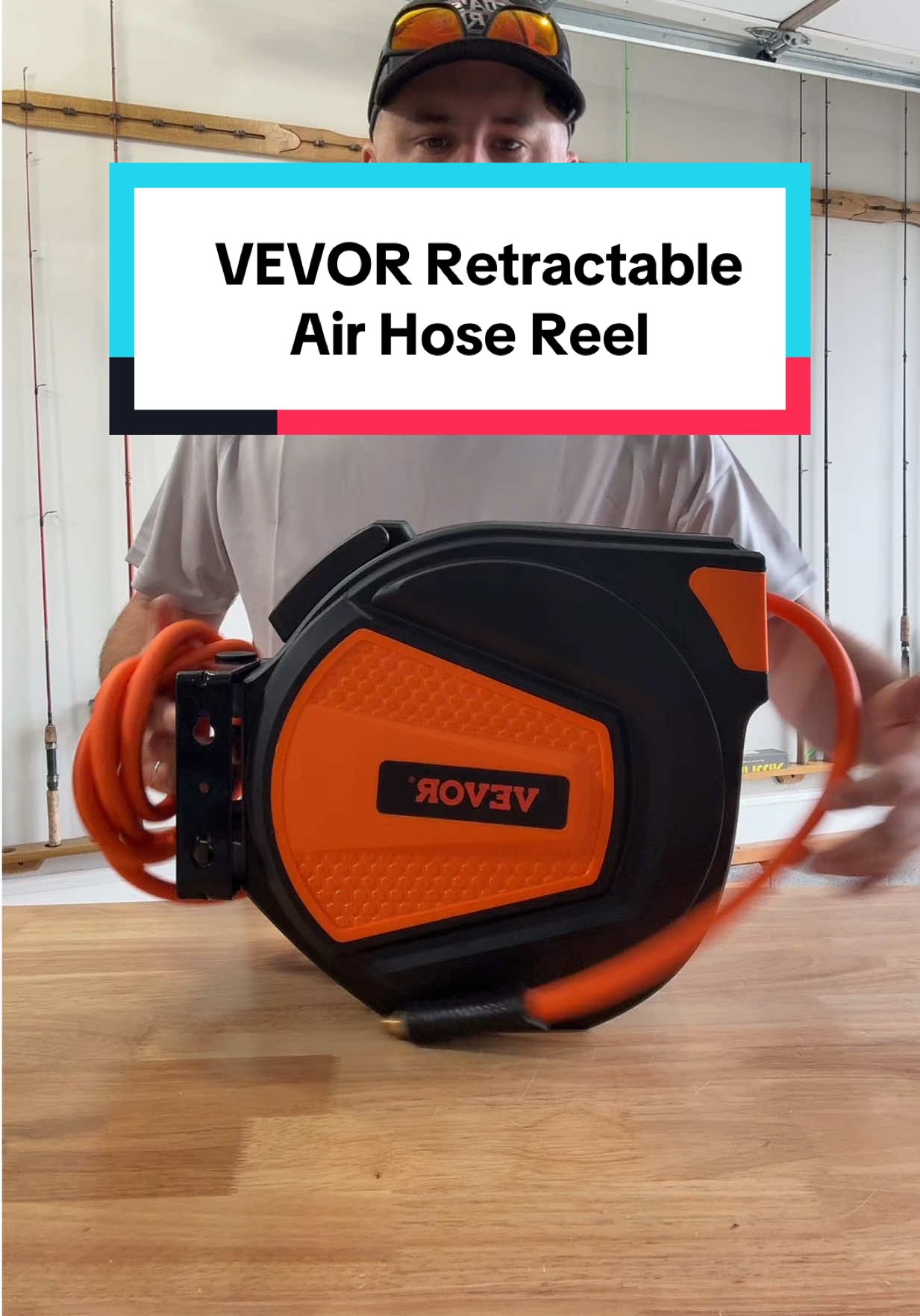 VEVOR Retractable Air Hose Reel #airhosereel #hosereel #retractablehosereel #garageorganization #vevor @Vevor_US @vevor shop 