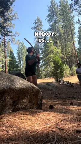 We always find a way to entertain ourselves 🤣  #fail #outside #couplescomedy #sequoia #camping 