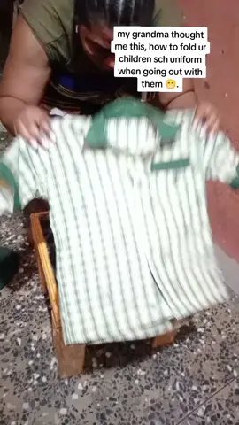 my grandma thought me this, how to fold ur children uniform when going out with them. #howtofoldchildrenschuniformwhengoingoutwiththem. #Lifestyle.