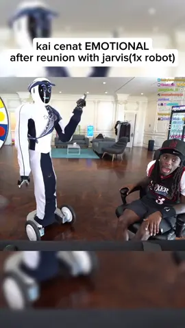kai gets emotional after finding his 1x robot after bullying him🥹 #1xrobot #kaicenat #fyp #mafiathon #viral 