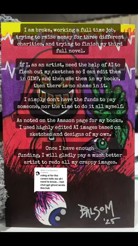 Replying to @vvingspan I get some people are railing against the inevitable future of AI as a tool to assist with art, but it is an amazingly helpful tool for those of us who are trying to make a dream happen while having to work full time, and do all the promotion by their self. You can hate all you want, but I'm using a tool to better myself, and to help others. #ai #convention #aiart #aiimages #debate 