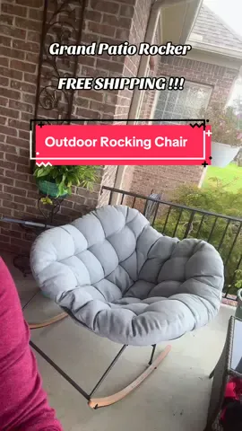 Outdoor Rocking Chair!  On sale right now! FREE shipping!!!  #OutdoorRockingChair #PatioFurniture #BackyardVibes #OutdoorLiving #relaxinstylerug 