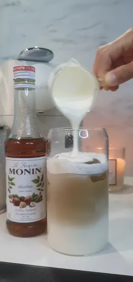 🌰+☕🥛+🛋🎬==> perfect combination 😇 enjoy too ☺️ Ingredients 📌  - 1 tablespoon Monin hazelnut syrup 🌰  - Milk 🥛  - 1 espresso ☕  - 1 tablespoon Monin hazelnut syrup 🌰 + single cream 🍦  - Chocolate whipped cream  Enjoy ☺️ ingrédients 📌 - 1 cuillère de sirop monin noisette 🌰 - lait 🥛 - 1 expresso ☕ - 1 cuillère de sirop monin noisette 🌰+ crème entière liquide 🍦 - crème chantilly chocolat  savourer ☺️ #pourtoi #hazelnut #nespresso #icedlatte #monin 