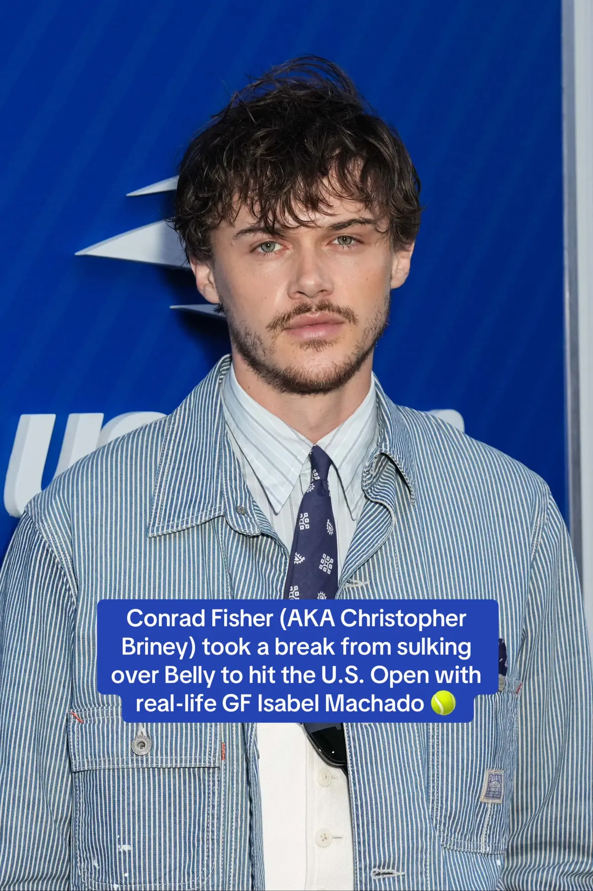 Conrad Fisher (AKA Christopher Briney) took a break from sulking over Belly to hit the U.S. Open with real-life GF Isabel Machado 🎾