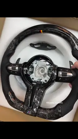 Bmw Forged carbon, led lights, leather grip-simple and beautiful  #BMW #MPerformance #CustomSteeringWheel #volkswagen #audi 