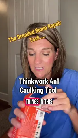 Ready to check this DIY bathtub caulking situation off the to do list!  #thinkworktools #caulkingtool #homerepair #diyhomerepair 