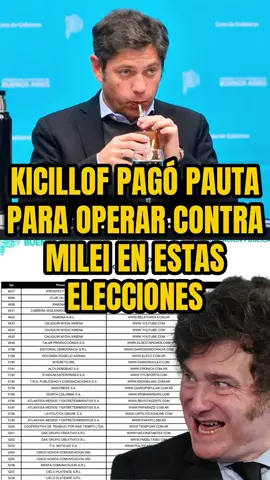 Kicillof se despilfarró casi 2.000 millones de pesos en pauta oficial directamente de los impuestos del bonaerense pura y exclusivamente para operar a Milei en estas elecciones. KIRCHNERISMO NUNCA MÁS! #javiermilei #mileipresidente #patriciabullrich #victoriavillarruel #cristinakirchner 