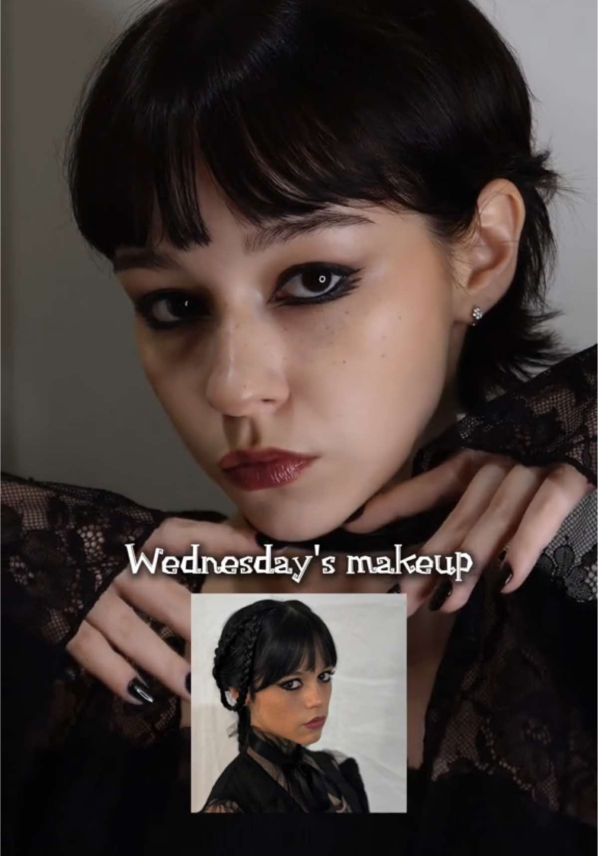 Make da Wandinha!! #wednesdayaddams #makeup 