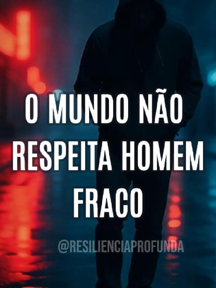 O MUNDO NÃO RESPEITA HOEMEM FRACO “O mundo só respeita o homem que se torna completo. Você já começou a sua evolução?” #DesenvolvimentoMasculino #HomemDeValor #AltaPerformance #MentalidadeForte #PropositoDeVida#RESILIENCIAPROFUNDA #reflexão