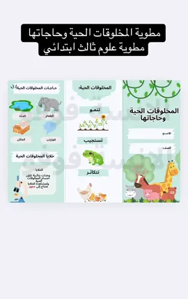 مطويات وملفات انجاز للطلاب ✨ مطوية المخلوقات الحية وحاجاتها مطوية علوم ثالث ابتدائي الترم الأول ب ١٠ ريال #اكسبلوررررررر #مطويات #ثالث #fyp #علوم 