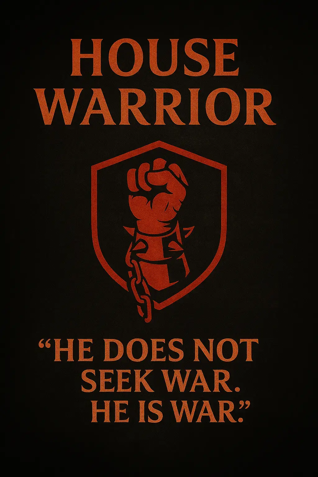 Welcome to ⚔️ House Warrior. This is not peace. This is not comfort. The Warrior does not seek war — he is war. Scars are proof. Reps are initiation. Discipline is destiny. 🔥 Would you burn with fury and become what legends fear? #GrimDivision #HouseWarrior #RiseRelentless #NotFashionInitiation
