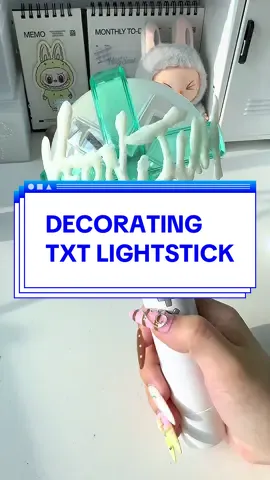 Decorating my txt lightstick with nail sculpting gel 💅 I’m thinking about getting a 3d printer soon to make more diy crafts 🤔