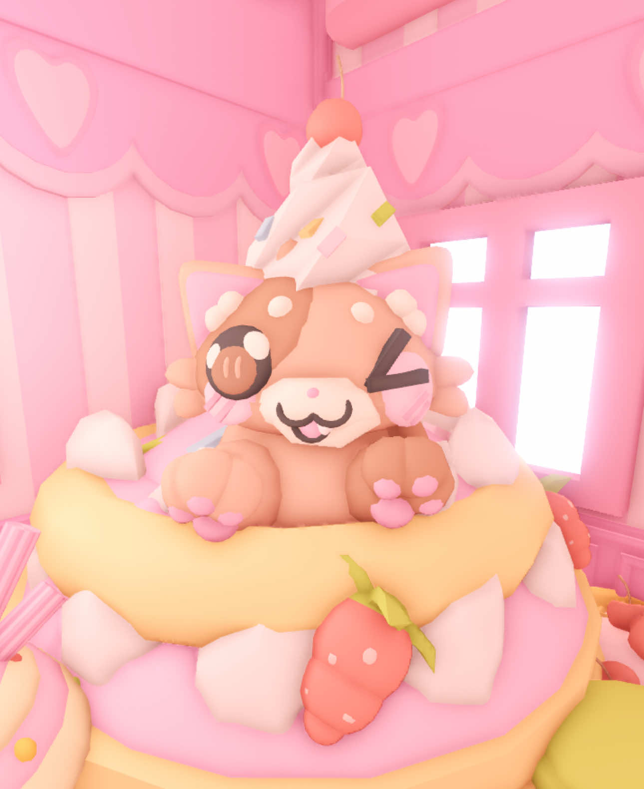 Trading this house full of kitties and yummy desserts 🧁!!  [instant accept: mfr sugar glider] or lookin for offers ٩(ˊᗜˋ*)و ♡ (TRADED) this gotta be one of my MOST favorites of all my builds I made so far. 💕 Tags:|#adoptme #xyzabc #adoptmepets #fypp #roblox