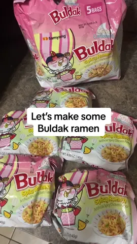 My family wanted ramen so I got these Buldak ramen from the TikTok shop! #buldak #buldakramen #buldakcarbonara #buldaknoodles 