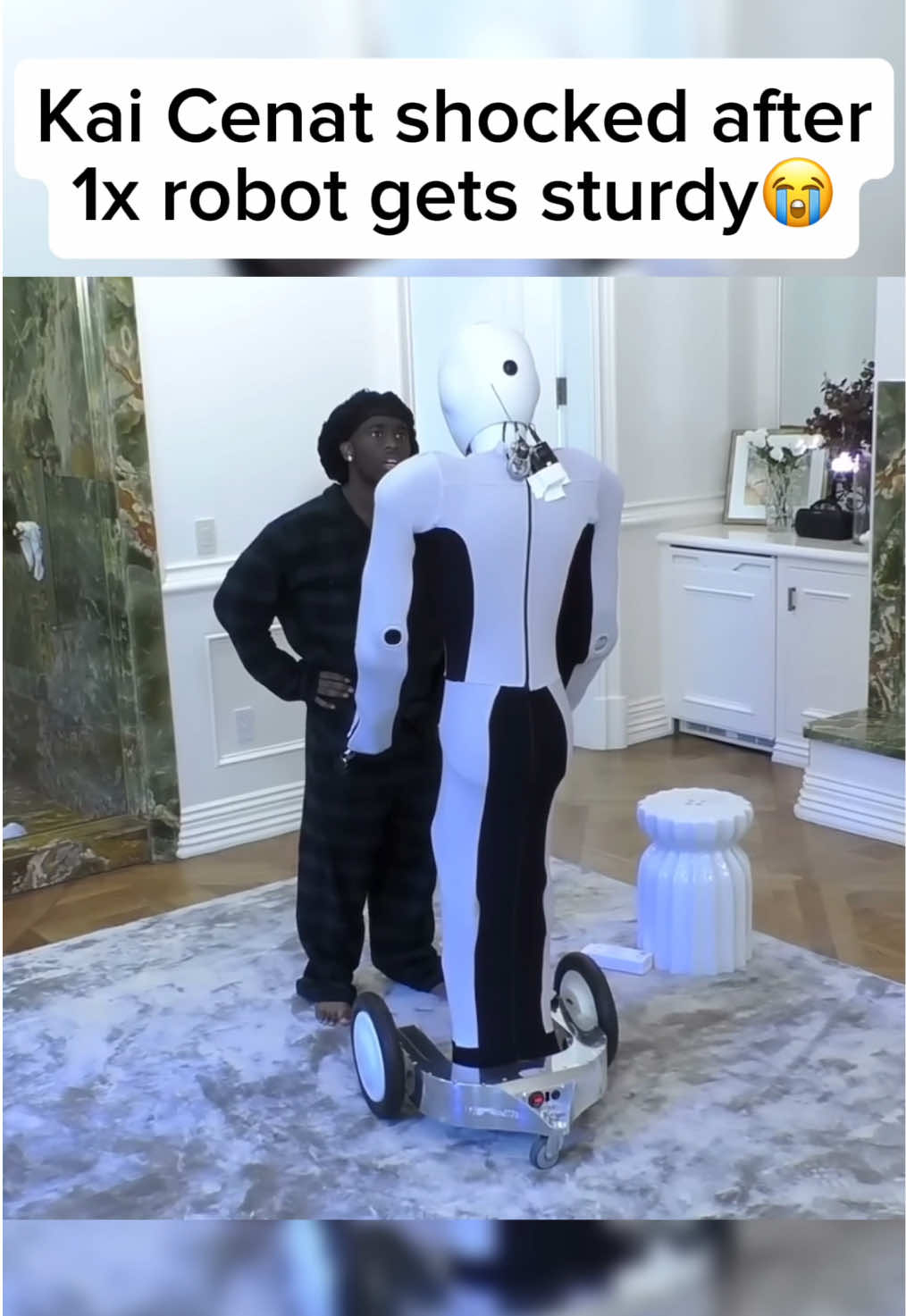 Kai Cenat worried after 1x robot gets sturdy😭 #1xrobot #kaicenat #mafiathon #fyp #viral 