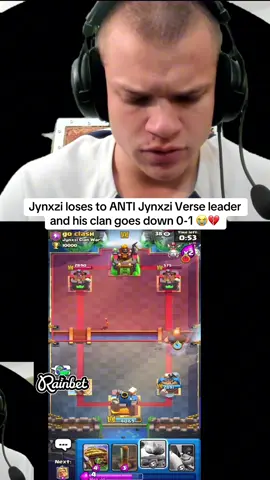 Jynxzi loses to ANTI Jynxzi Verse leader and his clan goes down 0-1 😭💔 #jynxzi #fyp #clashroyale #jynxzifunnymoments #jynxziclips 