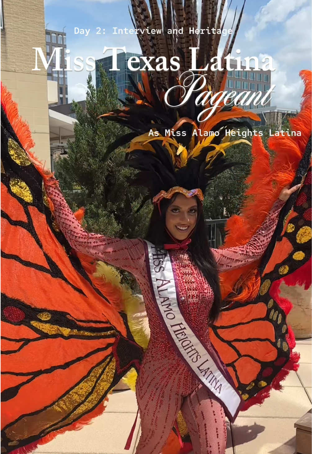 Day 2 of Miss Texas Latina pageant: Interview and Heritage Photoshoot in Houston, Texas ✨👸🏻⭐️ Thank you @Santiago Alejandro fashion for this beautiful design and bringing my idea to life! Honoring my culture and community with the monarch butterfly to represent the beauty found in change, growth, resilience and migration. By wearing this costume, I not only celebrate my cultural roots but also stand as a visual reminder of the immigrant experience: one of hope, perseverance, and the belief that all people deserve the opportunity to spread their wings. 🇲🇽🤍✨ @Miss Texas Latina 👑 @vozjuvenilm @goyafoods @telemundohou @ledsparty @beautyloonsbyliz @fireyoup  #texas #htx #missalamoheightslatina #texascreator #roadtomisstxlatina #placestogo #pageantry #pageantgirl #latina