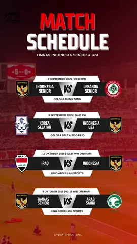 Jadwal pertandingan timnas Indonesia senior & U23 #timnasindonesia #jadwalbola #kualifikasipialadunia2026 #afcasiancup #fyp 