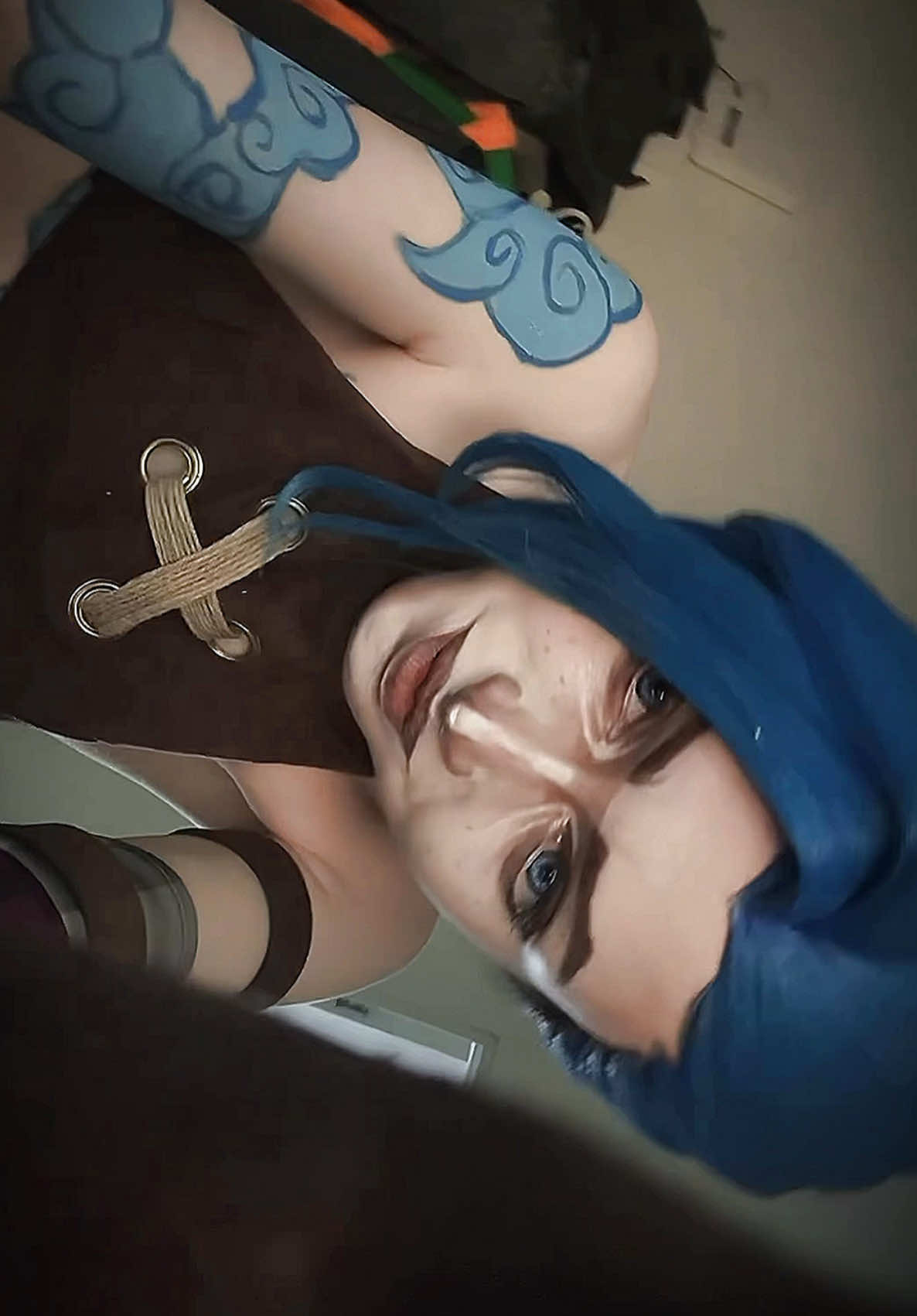 🥲 I've excelled in arcane makeup skills, and this is currently the best work I've done  Yes, I still have work with jinx, and I'm still shooting it because I don't like it all the time. ☹️  #jinx #jinxcosplay #jinxarcane #arcane #leagueoflegends  