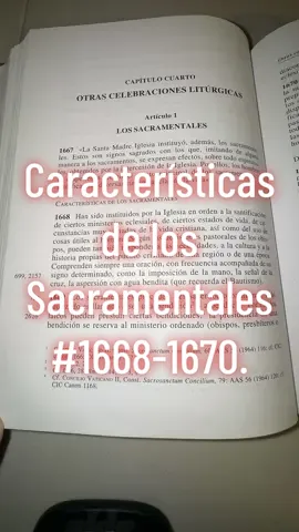 Características de los sacramentales. Numerales 1667-1670. #catecismo #iglesiacatolica 