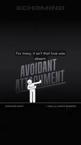 Avoidant attachment makes closeness feel like pressure, even with the people you love most. If this resonates with you check out our ebook   #relatable #MentalHealth #echofamily #psychology #familydynamics
