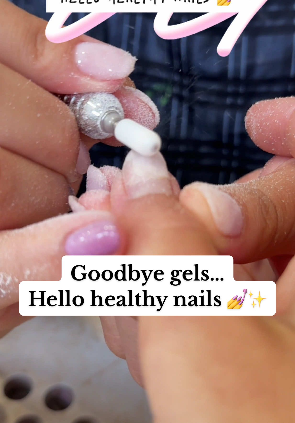 Gel nails off… healthy nails on. 💅✨ I’m leaning into a healthier kind of beauty, the one that feels aligned with  a wellness lifestyle and a higher me 🌱 Would you take a nail detox? #naturalnails #SelfCare #skincarebestie #healthynails #selflovejourney