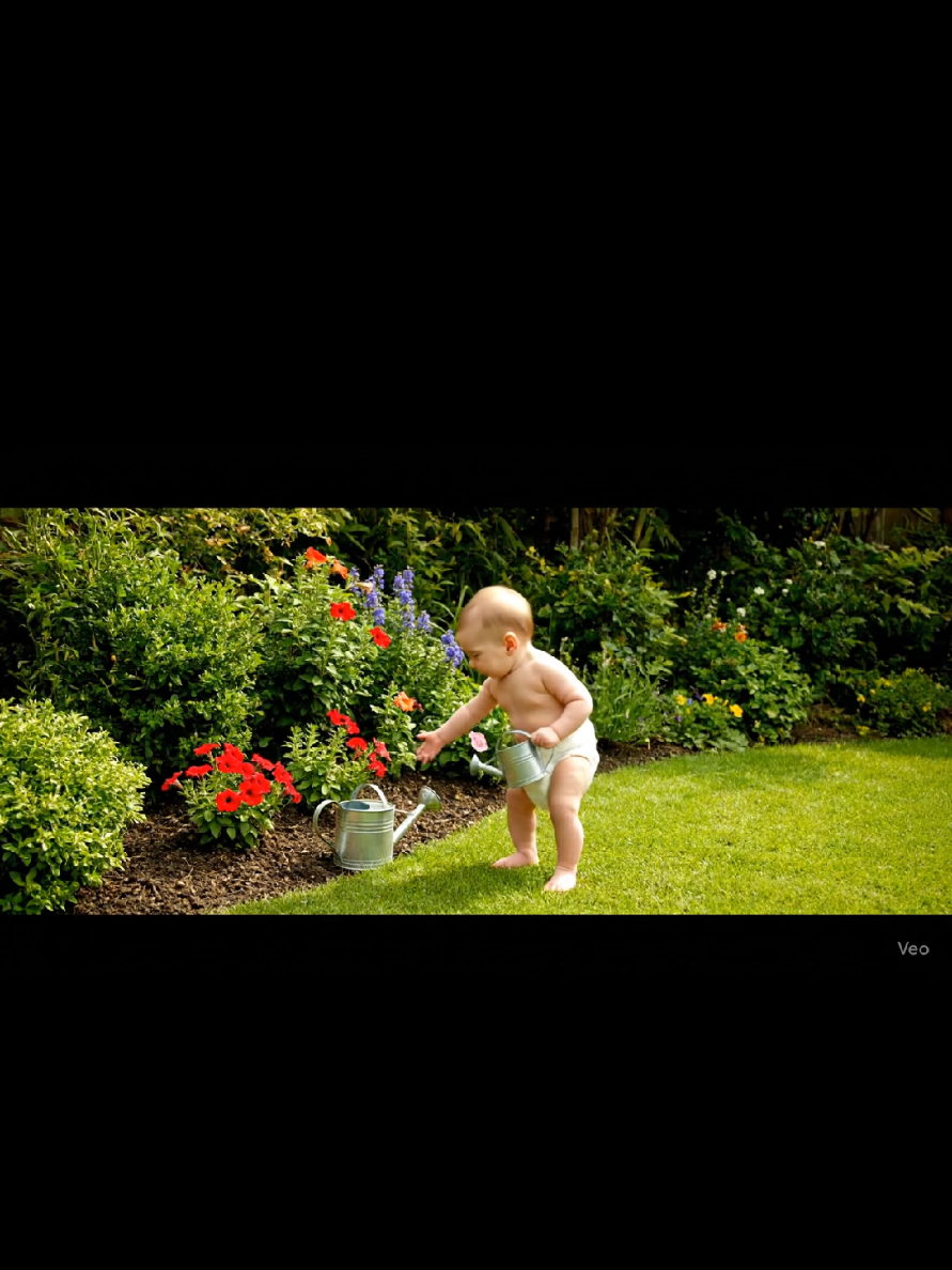little cute baby gardening 🤩💕#ai #babytok #fyp #foryou #cutebaby 