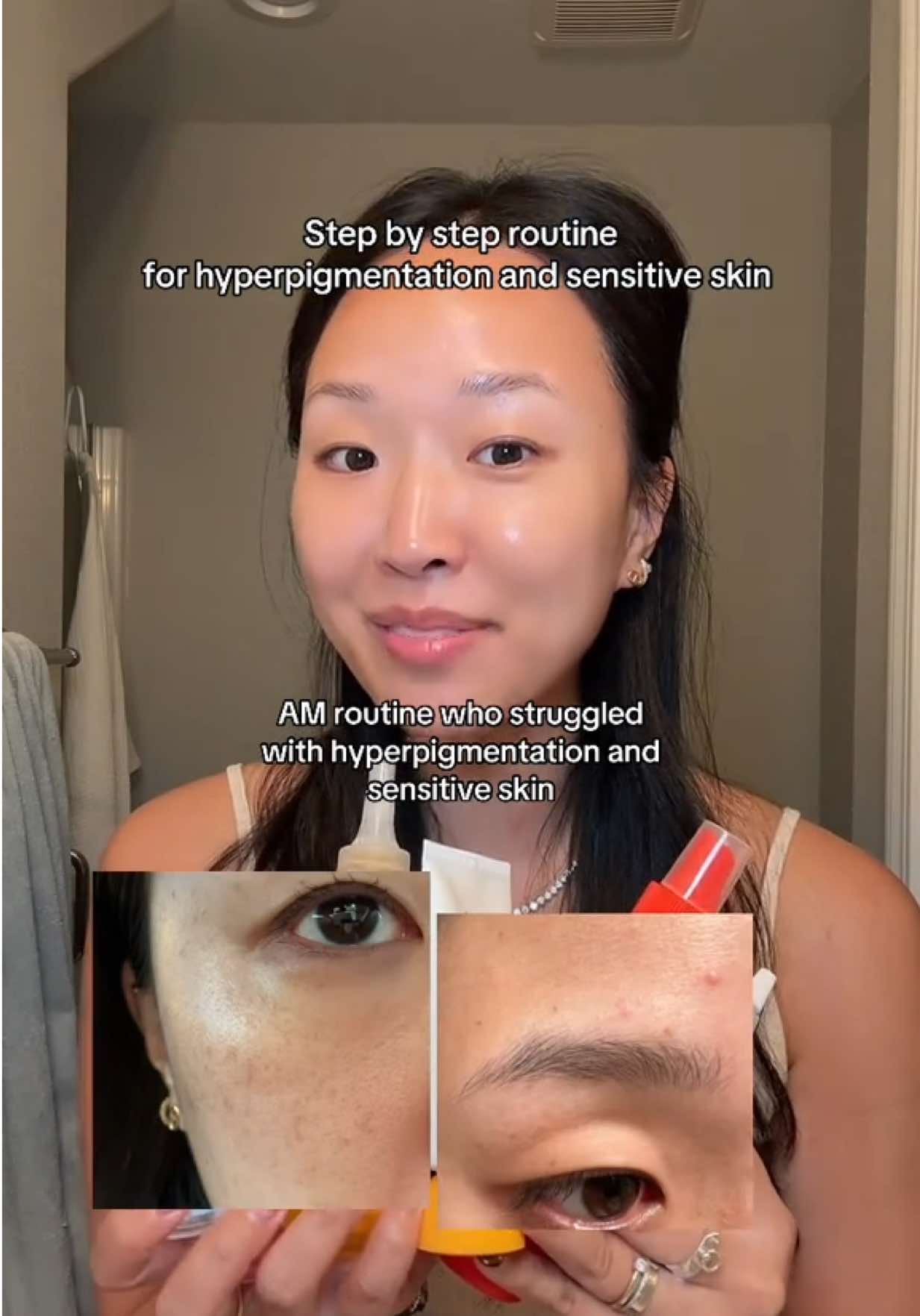 Here’s my current AM routine for struggling with hyperpigmentation and sensitive skin. To be fully transparent, I’ve had two sessions of laser treatment in the past, but it didn’t eliminate all my pigmentation. Incorporating these skincare products has helped lighten it significantly! 😇 @Tower 28 Beauty sos spray  @Purcell vitamin boosting toner, glutathione serum  @iUNIK beta-glucan serum  @anua_global zero cast spf  @Dr.Ceuracle Official lip oil  #skincare #routine #fyp #stepbystep #am #hyperpigmentation #sensitiveskin #vitaminc #glutathione #spf #hypochlorousacidspray #hydration #tower28 #purcell #anua #iunik #drceuracle 