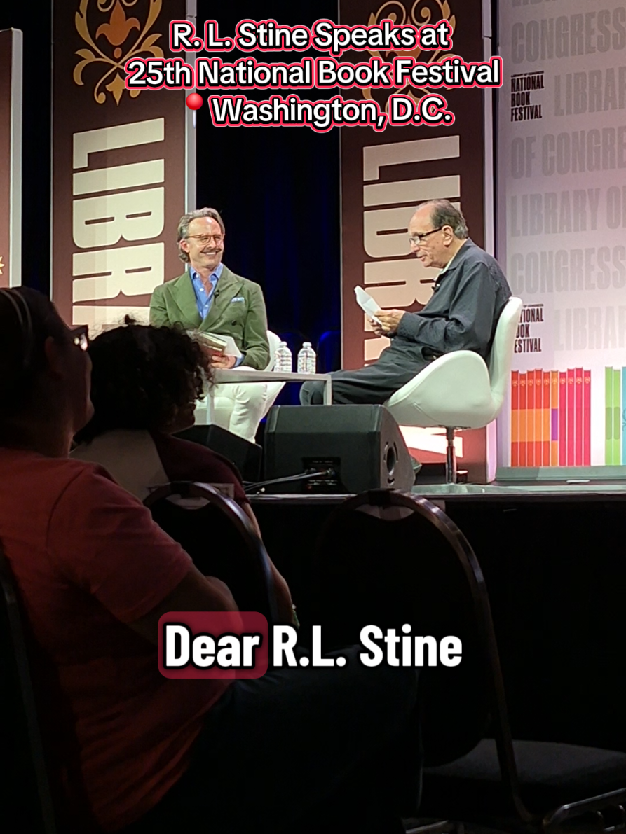 Author of Goosebumps, R.L. Stine, reads real letters from his readers! i had no idea R. L. Stine was so funny lol but this was such a great way to end out my day at the 25th National Book Festival with the Library of Congress! the event was completely free and i learned so much, even got to hear from my other favorites tiffany d. jackson and john green! go pick up a book and suppport your local library! #nationalbookfestival #library #rlstine #dc #bookfestival 