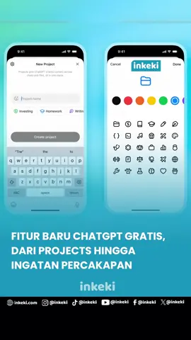 OpenAI memperkaya versi gratis ChatGPT dengan fitur AI canggih agar lebih fungsional dan personal. Fitur Projects yang sebelumnya tersedia bagi pengguna berbayar, kini tersedia gratis meski dibatasi 5 file per folder, selain itu terdapat opsi pilihan warna dan ikon untuk disesuaikan dengan judul Projects. ChatGPT juga bisa mengingat percakapan terbaru, sehingga respon menjadi lebih relevan. Dengan pembaruan ini pengguna gratis mendapat pengalaman yang lebih interaktif. #openai #chatgpt #ai #artificialintelligence #inkeki