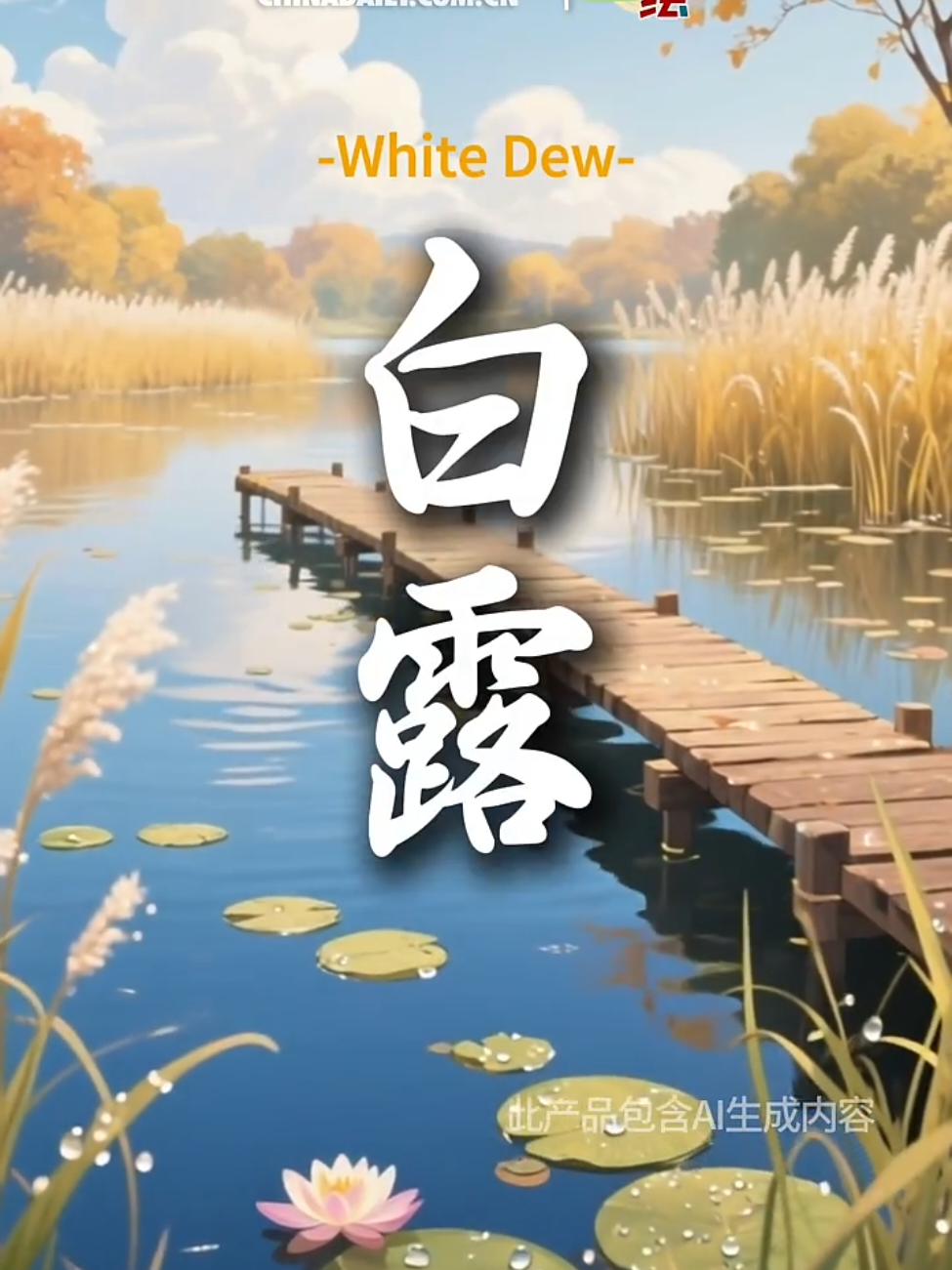 Bạch Lộ là tiết khí thứ ba trong mùa thu, cơ bản đã kết thúc sự oi bức của mùa hè, thời tiết dần chuyển sang mát lạnh, trời thu trong xanh như nước, sáng như gương. 白露是秋季的第三个节气，基本结束了暑天的闷热，天气渐渐转凉，清如水、明如镜的秋天来了。