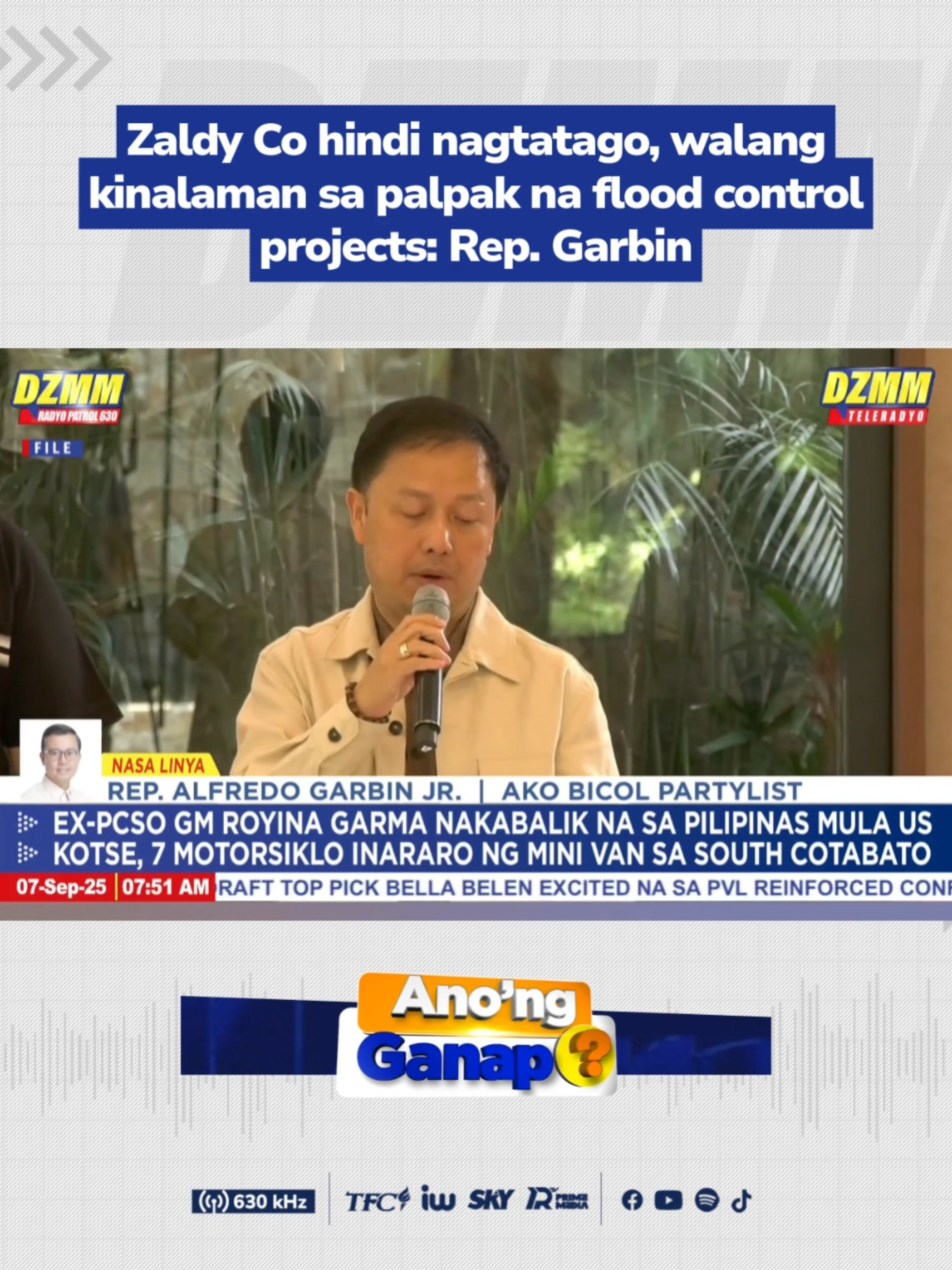 Bukas umano si dating House Appropriations Committee Chairman Rep. Zaldy Co na dumalo sa pagdinig ng House Infrastructure Committee kaugnay ng flood control projects. Kinumpirma sa DZMM ng kanyang kapartido na si Rep. Alfredo Garbin Jr. na hindi nagtago ang kongresista na kasalukuyang nasa Amerika para sa medical treatment. Maging una sa balita at public service, follow na sa DZMM Teleradyo TikTok account. #DZMM #dzmmteleradyo#teleradyo #zaldyco