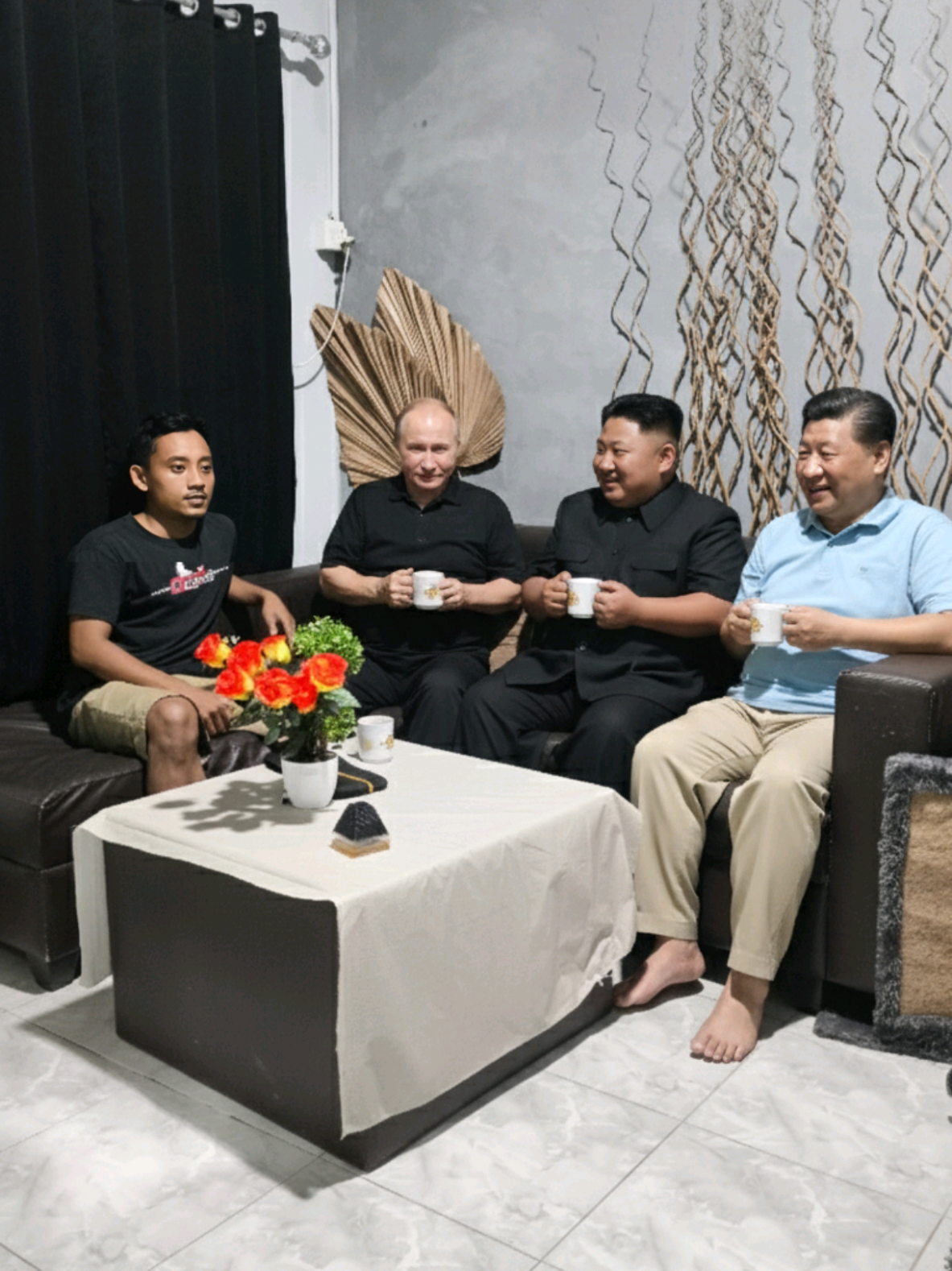ngopi bersama bapak-bapak komplek #putin #xijinping #kimjongun #ai