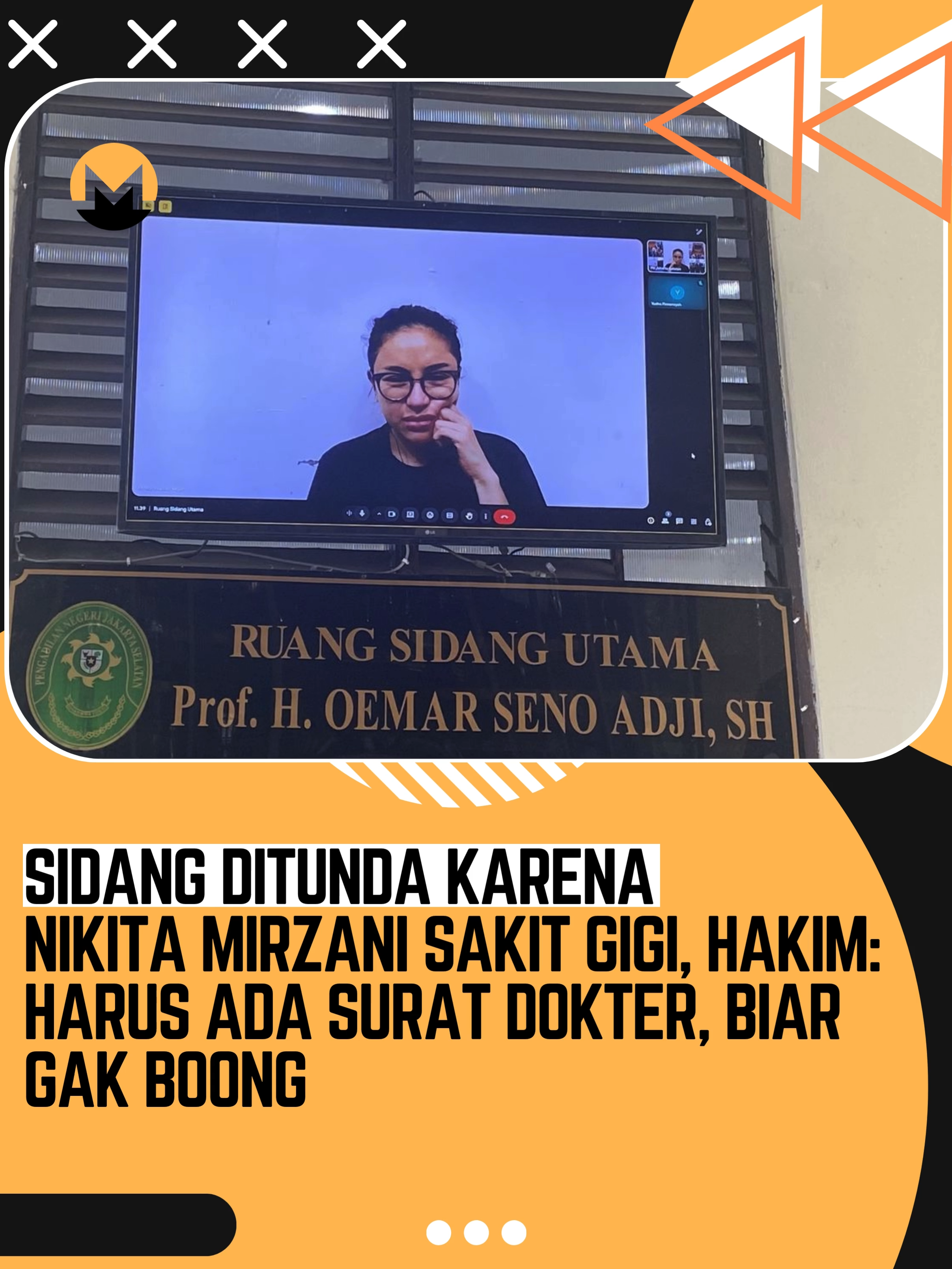 Majelis hakim mempertanyakan surat keterangan sakit yang dikeluarkan dokter Klinik Pratama Rutan Pondok Bambu terkait kondisi kesehatan Nikita Mirzani.  Dalam persidangan yang digelar Kamis (4/9/2025), Hakim Ketua Khairul Soleh menanyakan alasan Nikita yang mengaku sakit gigi saat sidang hendak dimulai.  “Artinya ada surat keterangan dokter enggak yang menyatakan bahwa saudara terdakwa sakit?” tanya hakim. #nm #nikitamirzani