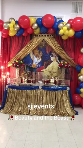 🥀Beauty and the Beast🥀 dessert table #fyp #beautyandthebeast #desserts 