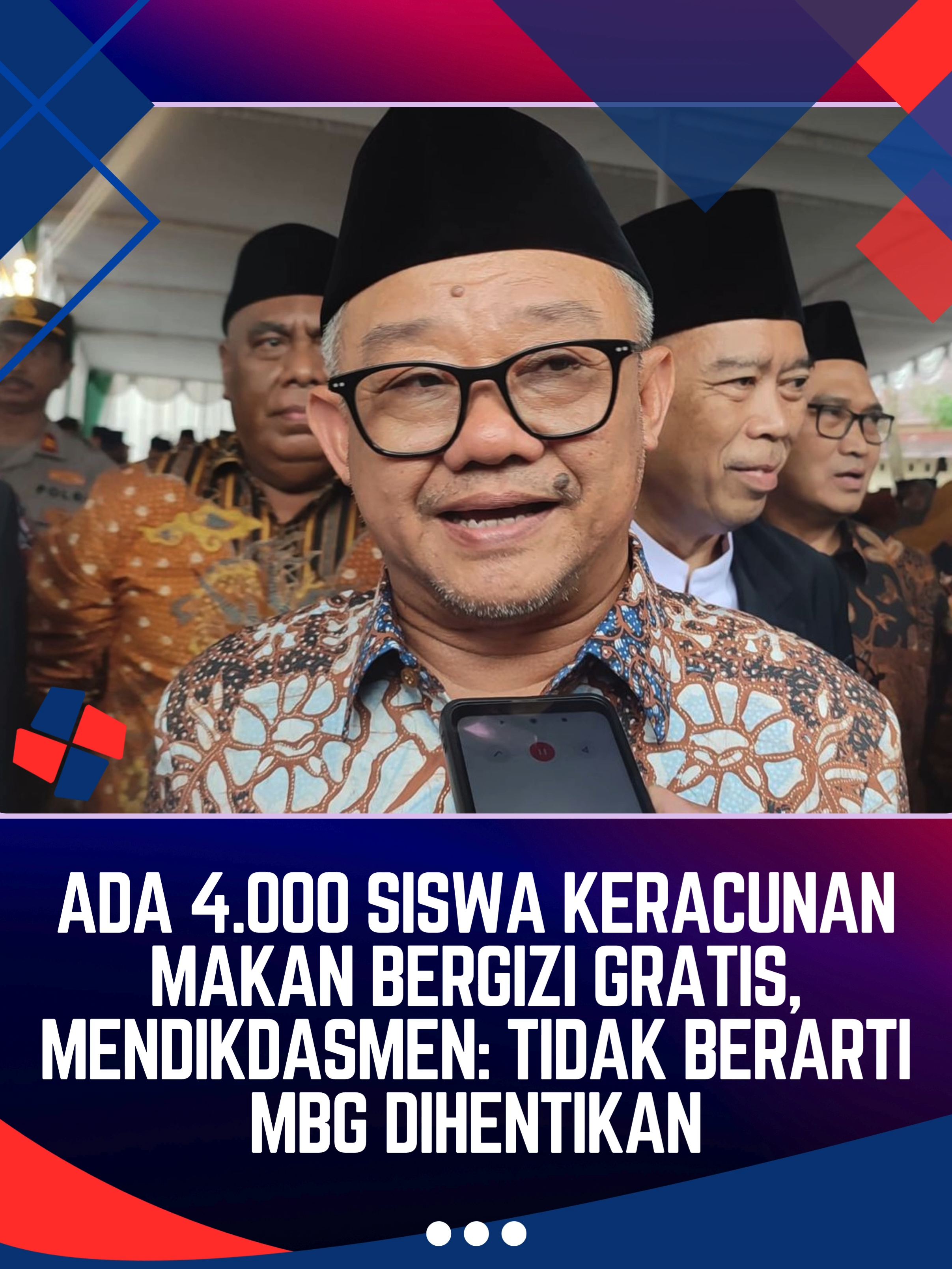 Sebanyak 4.000 siswa dilaporkan menjadi korban keracunan  Makan Bergizi Gratis (MBG) dalam delapan bulan terakhir, menurut data dari Institute for Development of Economics and Finance (Indef). Menyikapi hal ini, Indef mendesak pemerintah untuk menghentikan sementara program yang menjadi prioritas Presiden Prabowo Subianto.  Menteri Pendidikan Dasar dan Menengah, Abdul Mu'ti, menanggapi temuan. Pihaknya tetap mendukung keberlanjutan MBG dan akan menyiapkan sekolah-sekolah sebagai penerima manfaat dari program tersebut.  