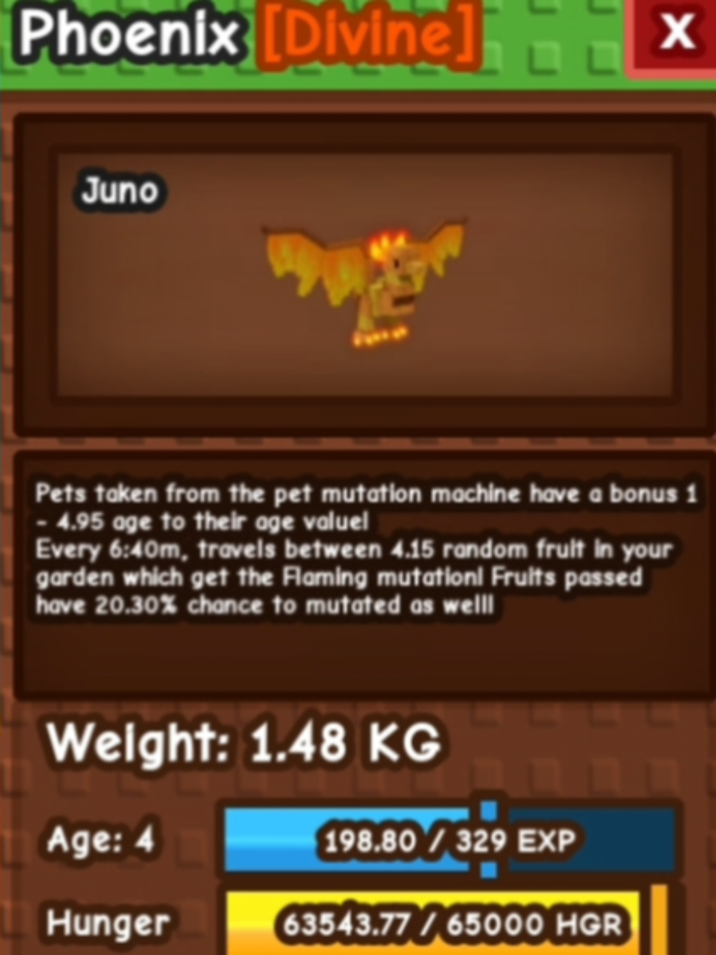 new divine pet Phoenix 🐦‍🔥  #fyp #gag #phoenix #growagardenupdate #fairyevent 
