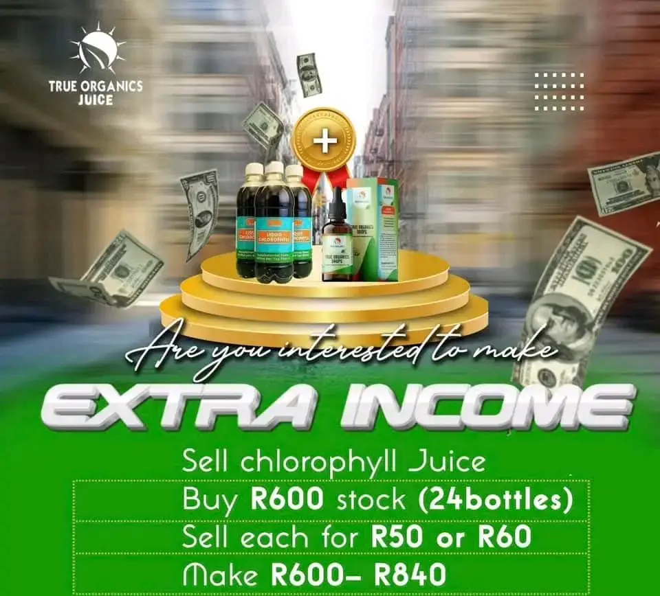 Even if you've never sold anything in your life, there is no way you will fail selling the Liquid Chlorophyll juice or drops 🤞 Take a leap of faith today and take that R600 and buy your stock🍀✨️  ￼⁨☎️077 299 4302  Click this link to join  https://trueorganics.life/join-us/TO24022079073