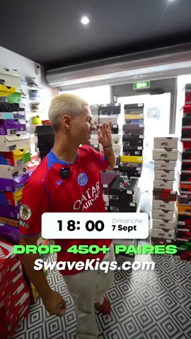 ON VOUS SORT 450 PAIRES ?!🤯 15€ de réduction sur toutes les commandes pendant 3 heures 🤑 C’est notre plus gros drop et ça se passe ce dimanche 7 Septembre à 18H sur notre site (lien en bio🕺) #swavekiqs #sneakers #drop #reduction 