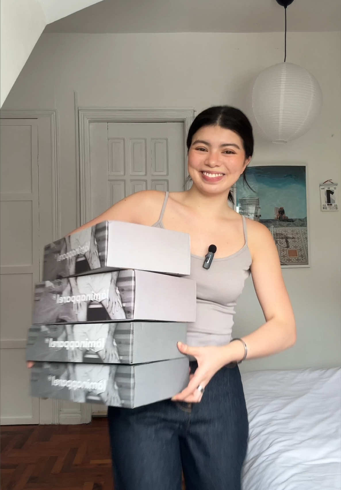 special delivery all the way from vietnam 🇻🇳📦 5 trousers, 2 jackets, 1 top from @laminapparel — love their pieces !!  also I yapped too much I just muted it hehe #haul #outfits #unboxing 