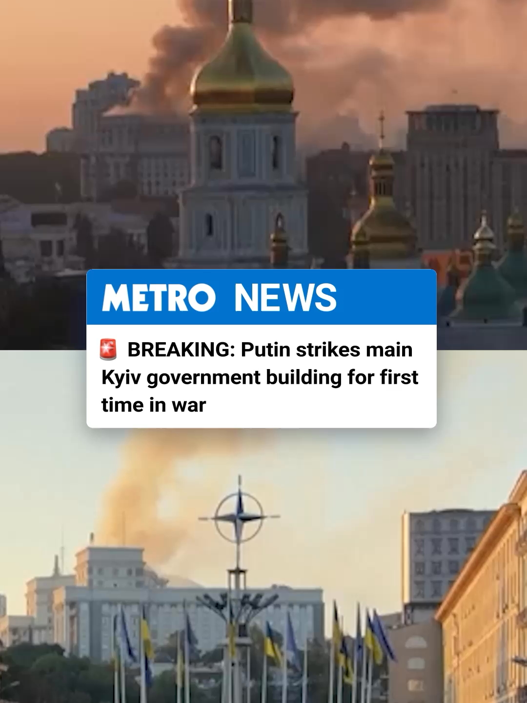 One of Kyiv's main government buildings was hit in overnight drone strikes by Russia, the largest aerial offensive since the war began, killing at least two people. 805 drones and decoys were unleashed, in addition to 13 various missiles. Of these, Ukraine shot down and neutralised 747 drones and four missiles. The bodies of a baby and his mother were pulled from the rubble, and 15 others were injured in the attack. #breaking #russia #ukraine #kyiv #putin