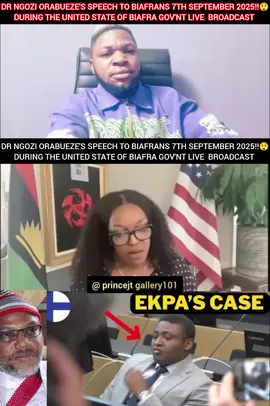 DR NGOZI ORABUEZE'S SPEECH TO BIAFRANS 7TH SEPTEMBER 2025‼️DURING THE UNITED STATE OF BIAFRA GOV'NT LIVE  BROADCAST😲🙆 #ipob​ #brgie​ #update​ #usbgovernment​ #southeast​ #biafrans​ #biafranewstoday​ #ngoziorabueze​ #freemnknow​ #simonekpa​ #princejtgallery101​ #princejtcreations 