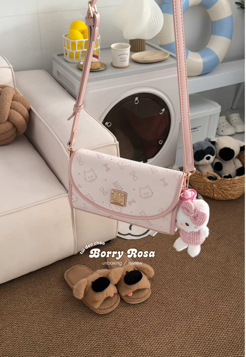 túi đeo chéo màu hồng pastel xinh iu quá mấy bà ơi 🎀🫧🌟#borryrosa #tuideocheo #newbag #unboxing #muataitiktok 