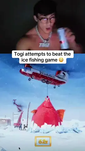 Togi attempts to beat the ice fishing game 😳 #kickstreaming #fish #fishing 