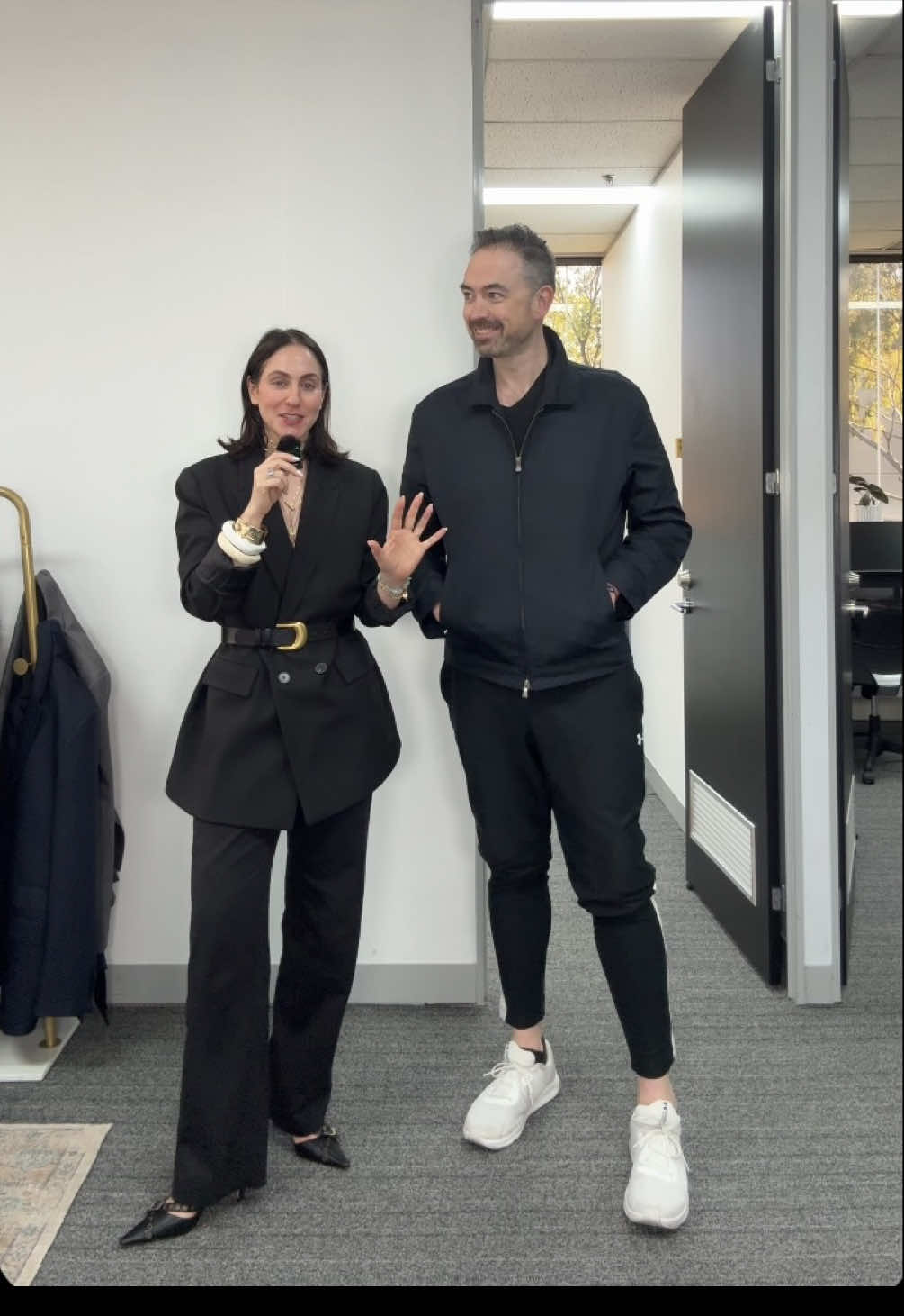 A little bit of office fun with Christian weighing in on my outfits. I find his views on my style hilarious and I know I’m not the only one who gets the hobo husband, glam wife dynamic. What outfits do you think your partner actually loves on you? #officebanter #husbandandwife #workstyle #relationshiphumor #officelife @Let’s Just Start Podcast @Christian Cunningham 