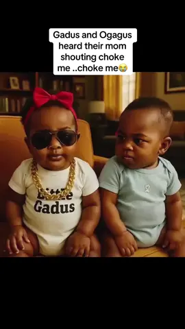 Gadus and Ogagus heard their mom shouting choke me ..choke me😭 #trendingbaby #gadus #africanfolklore #africantales #cutebaby