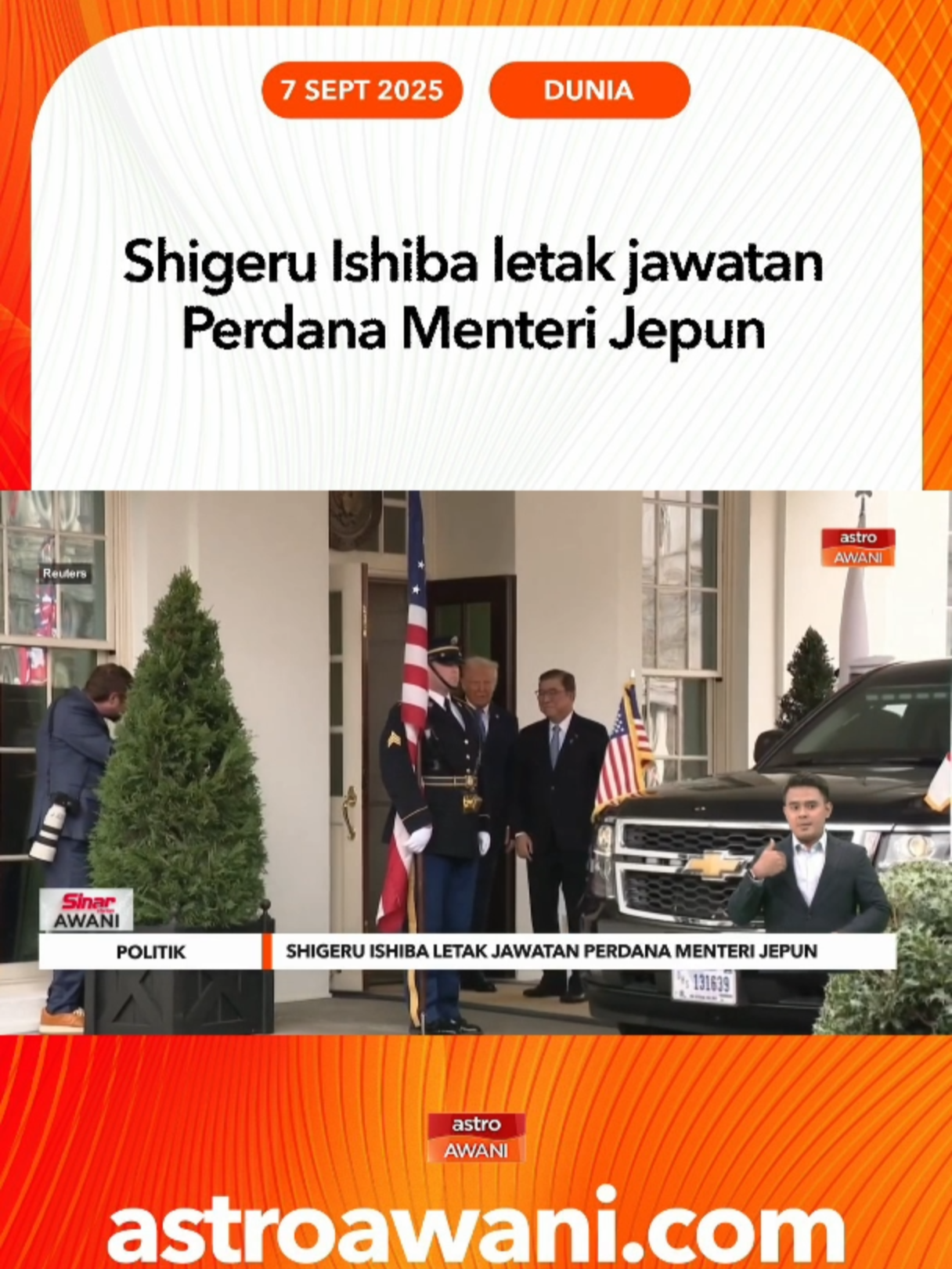 Perdana Menteri Jepun, Shigeru Ishiba, umum letak jawatan di tengah tekanan politik dan ekonomi, membuka laluan kepada pemilihan kepimpinan tergempar oleh Parti Demokratik Liberal. #AWANI745 #AWANInews
