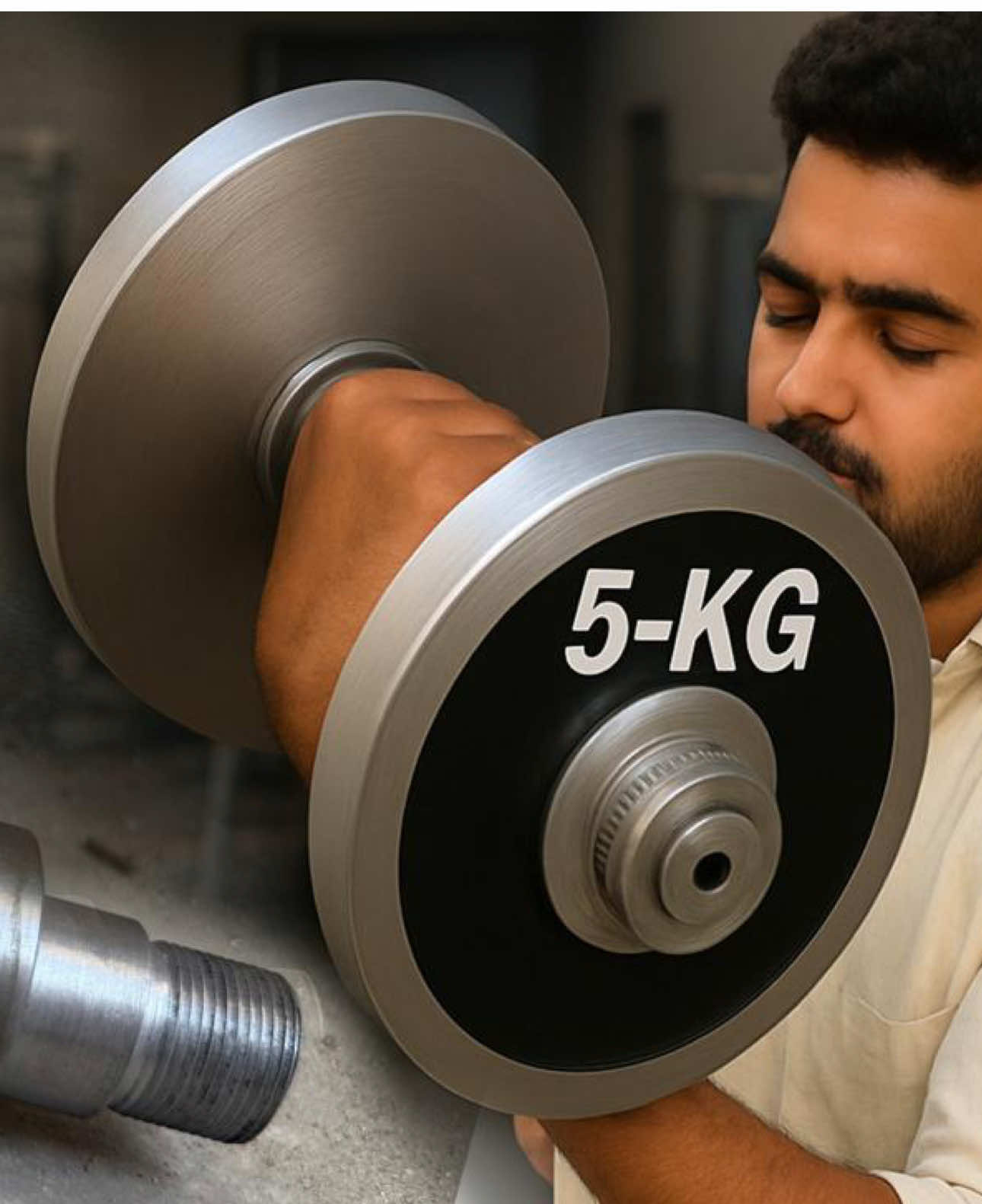 How Expert Mechanic Made A 10 KG DUMBBELL On Lathe Machine.. #Howtomade #10kgdumbbell #fypage 