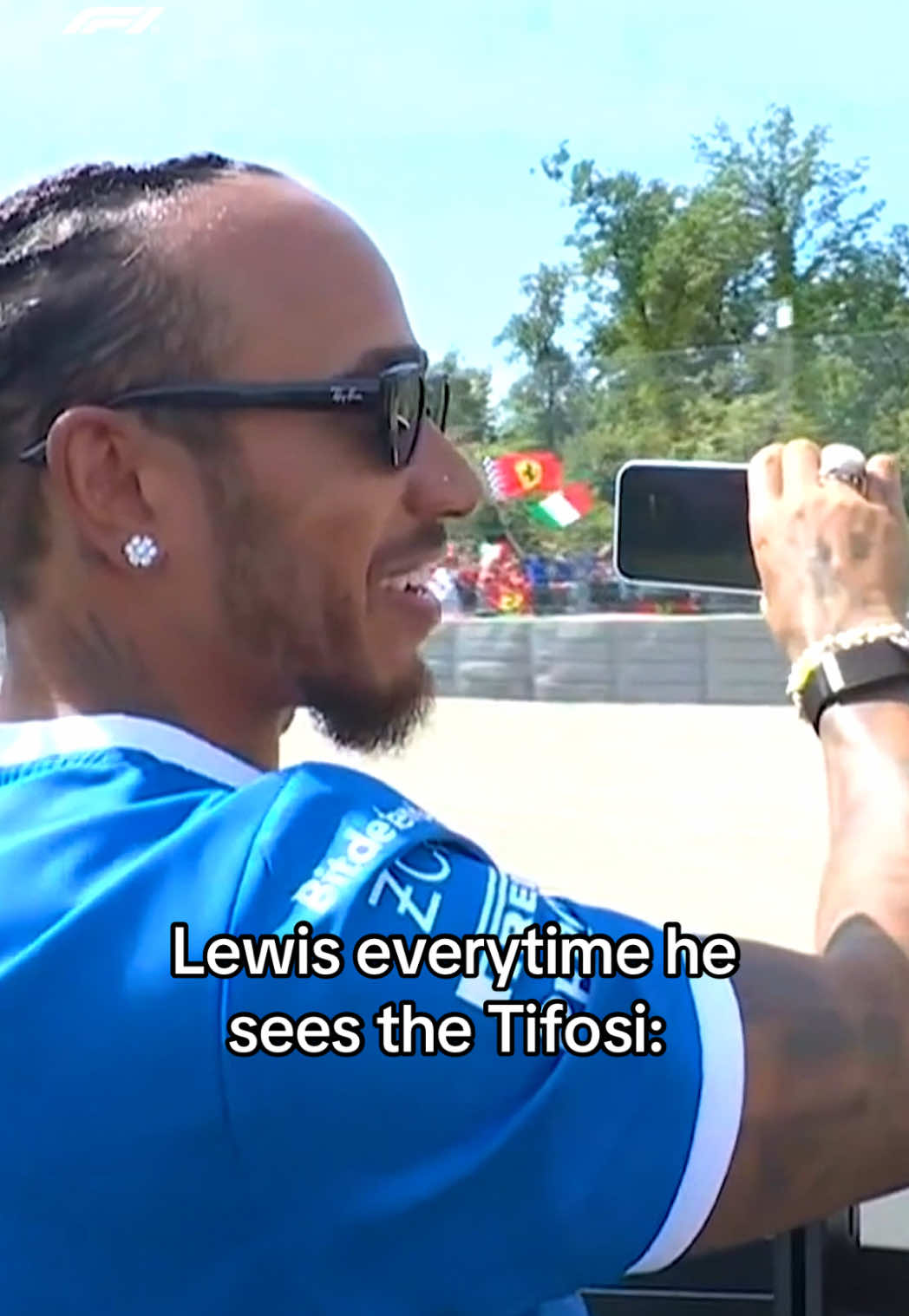 lewis loves ya’ll as much as you love him 🥰 #f1 #italiangp #lewishamilton #ferrari #sports 
