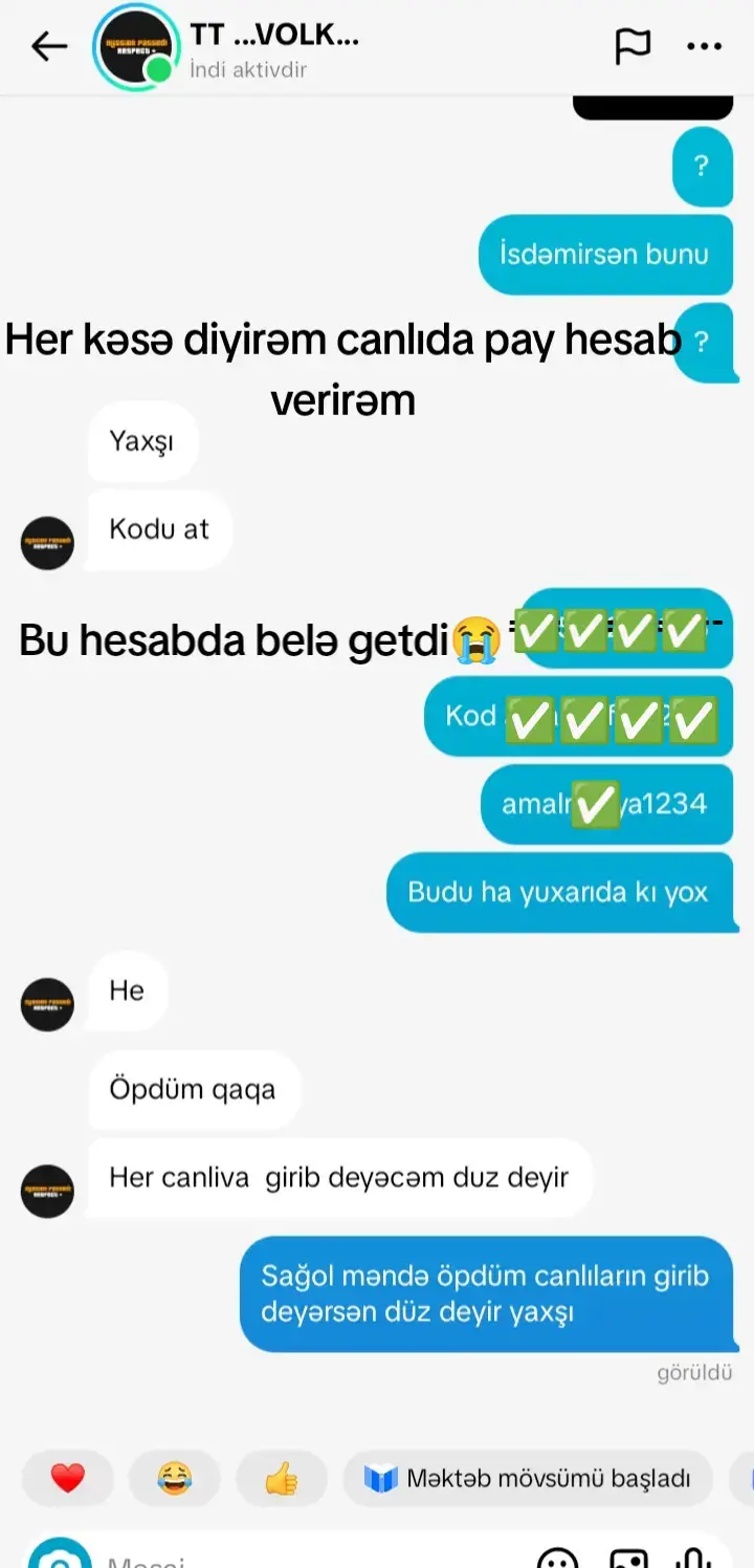 Hər kəsə canlıda pay hesab verirəm✅